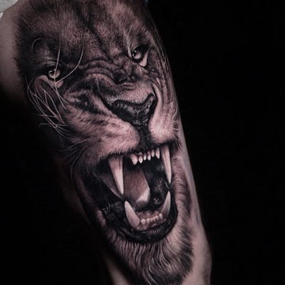 Realistic Lion tattoo